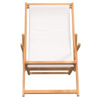 vidaXL Strandstuhl Klappbar Massivholz Teak Creme