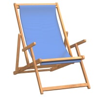 vidaXL Strandstuhl Klappbar Massivholz Teak Blau