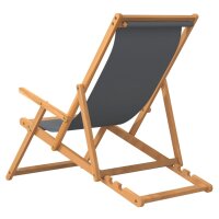 vidaXL Strandstuhl Klappbar Massivholz Teak Grau