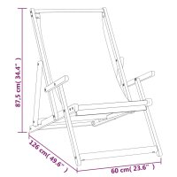 vidaXL Strandstuhl Klappbar Massivholz Teak Grau