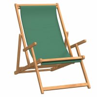 vidaXL Strandstuhl Klappbar Massivholz Teak Gr&uuml;n