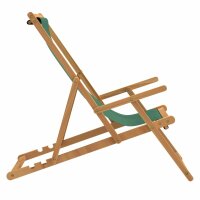 vidaXL Strandstuhl Klappbar Massivholz Teak Gr&uuml;n