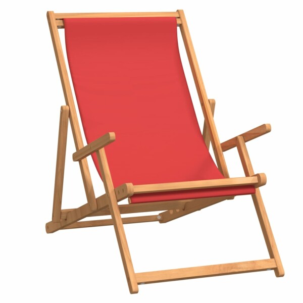 vidaXL Strandstuhl Klappbar Massivholz Teak Rot