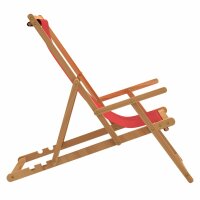 vidaXL Strandstuhl Klappbar Massivholz Teak Rot