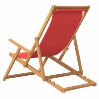 vidaXL Strandstuhl Klappbar Massivholz Teak Rot