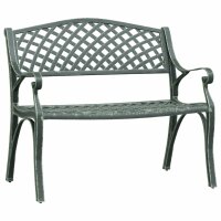 vidaXL Gartenbank 102 cm Aluminiumguss Grün