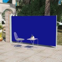 vidaXL Seitenmarkise Ausziehbar 160x300 cm Blau