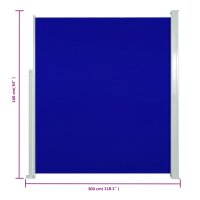 vidaXL Seitenmarkise Ausziehbar 160x300 cm Blau