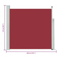 vidaXL Seitenmarkise Ausziehbar 170x300 cm Rot