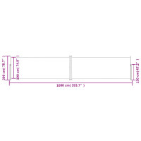 vidaXL Seitenmarkise Ausziehbar Creme 200x1000 cm