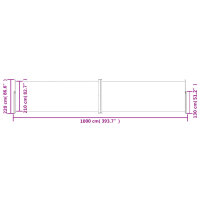 vidaXL Seitenmarkise Ausziehbar Schwarz 220x1000 cm