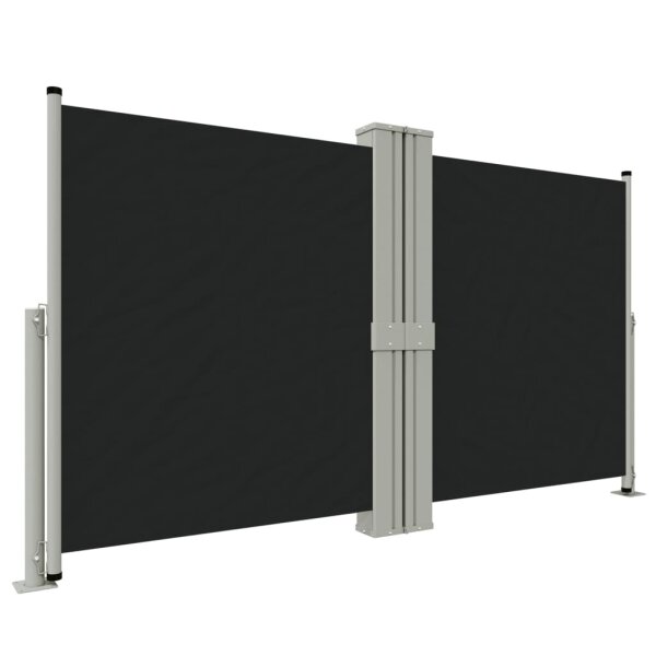 vidaXL Seitenmarkise Ausziehbar Schwarz 140x1200 cm