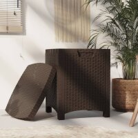 vidaXL Garten-Aufbewahrungsbox 39x39x46 cm PP Rattan Braun