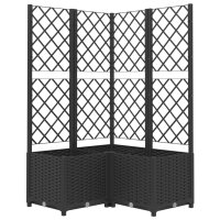 WOWONA Pflanzkübel mit Spalier Schwarz 80x80x136 cm PP