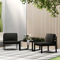 vidaXL 3-tlg. Garten-Sofagarnitur mit Kissen Aluminium...