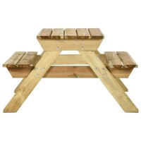 vidaXL Picknicktisch mit Bänken 110x123x73 cm Kiefernholz Imprägniert