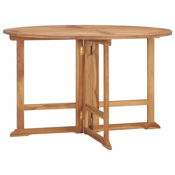 vidaXL Garten-Esstisch Klappbar &Oslash;110x75 cm Massivholz Teak