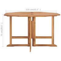 vidaXL Garten-Esstisch Klappbar 110x110x75 cm Massivholz Teak