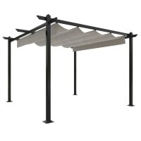 vidaXL Pavillon mit Ausziehbarem Dach 3x3 m Creme