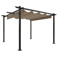 vidaXL Pavillon mit Ausziehbarem Dach 3x3 m Taupe