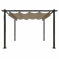 vidaXL Pavillon mit Ausziehbarem Dach 3x3 m Taupe