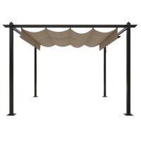 vidaXL Pavillon mit Ausziehbarem Dach 3x3 m Taupe