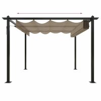 vidaXL Pavillon mit Ausziehbarem Dach 3x3 m Taupe