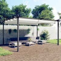 vidaXL Pavillon mit Ausziehbarem Dach 4x3 m Creme