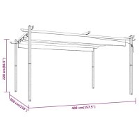 vidaXL Pavillon mit Ausziehbarem Dach 4x3 m Creme