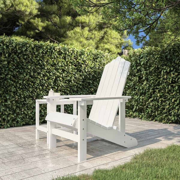 vidaXL Adirondack-Gartenstuhl HDPE Wei&szlig;