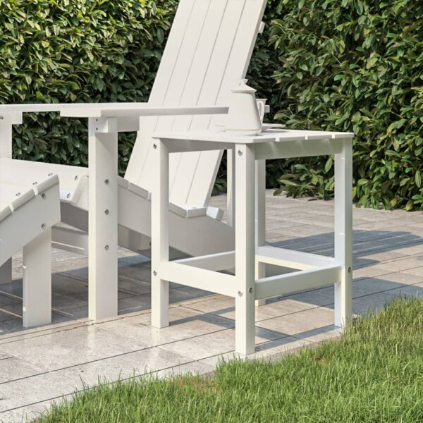 vidaXL Adirondack-Gartentisch Wei&szlig; 38x38x46 cm HDPE