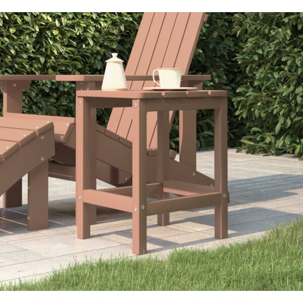 vidaXL Adirondack-Gartentisch Braun 38x38x46 cm HDPE