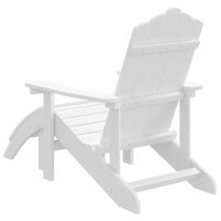 vidaXL Adirondack-Gartenstuhl mit Fu&szlig;st&uuml;tze HDPE Wei&szlig;