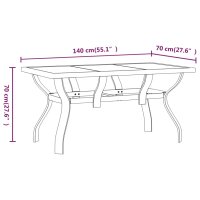 vidaXL Gartentisch Schwarz 140x70x70 cm Stahl und Glas