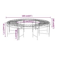 vidaXL Baumbank Rund &Oslash;160 cm Schwarz Stahl