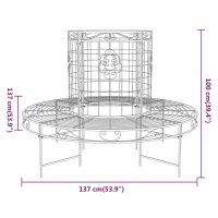 vidaXL Baumbank Rund &Oslash;137 cm Schwarz Stahl