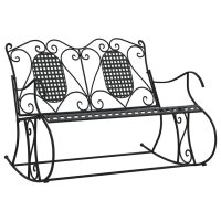 vidaXL Schaukelbank 2-Sitzer 113 cm Schwarz Stahl