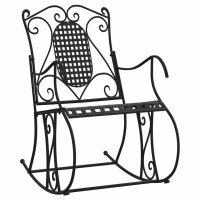 vidaXL Schaukelstuhl 84 cm Schwarz Stahl