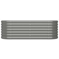 vidaXL Hochbeet Pulverbeschichteter Stahl 114x40x36 cm Grau