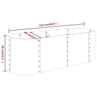 vidaXL Hochbeet Pulverbeschichteter Stahl 114x40x36 cm Grau