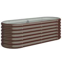 WOWONA Hochbeet Pulverbeschichteter Stahl 114x40x36 cm Braun