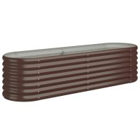 WOWONA Hochbeet Pulverbeschichteter Stahl 152x40x36 cm Braun