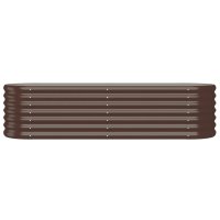 WOWONA Hochbeet Pulverbeschichteter Stahl 152x40x36 cm Braun