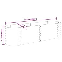 WOWONA Hochbeet Pulverbeschichteter Stahl 152x40x36 cm Braun