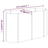 vidaXL Hochbeet Pulverbeschichteter Stahl 114x40x68 cm Grau