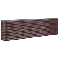 vidaXL Hochbeet Pulverbeschichteter Stahl 260x40x68 cm Braun