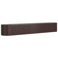 vidaXL Hochbeet Pulverbeschichteter Stahl 440x80x68 cm Braun