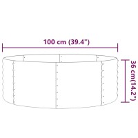 vidaXL Hochbeet Pulverbeschichteter Stahl 100x100x36 cm Grau