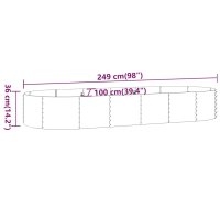 vidaXL Hochbeet Pulverbeschichteter Stahl 249x100x36 cm Grau