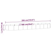 vidaXL Hochbeet Pulverbeschichteter Stahl 396x100x36 cm Silbern